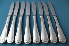 8 Dinner Knives Hollow Gorham CROWN BEAD FROSTED Stainless China 9"