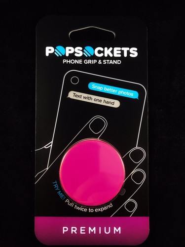 Popsockets Premium Chrome Hot Pink Shiny Finish PopSocket Pop Socket Popgrip - Picture 1 of 3