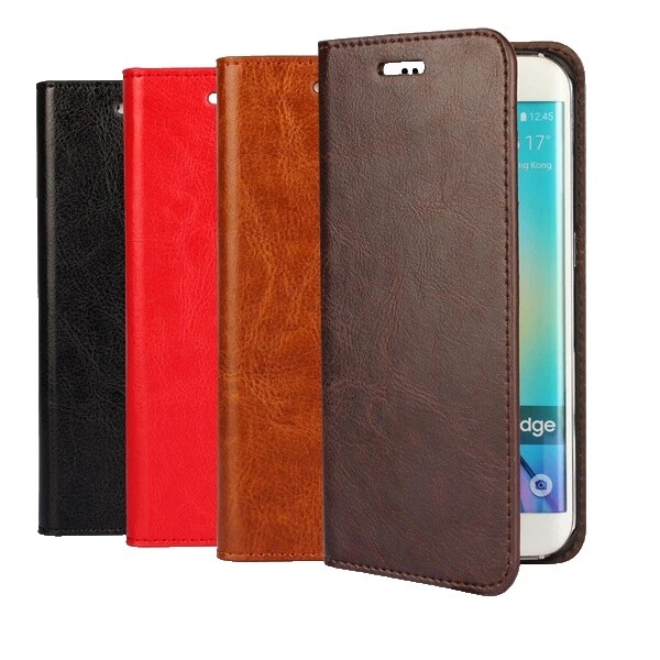Teléfono celular casos de cartera para Samsung Galaxy S6 Edge a prueba de golpes