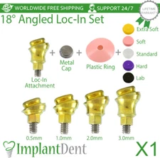 1x Dental Angled 18° Loc-In Kit Prosthetic Titanium Attachment Int Hex 2.42mm