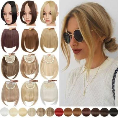 S-NOILITE 100% Natural Fringe Bangs Clip In Hair Extensions One Piece Real Thick as Human