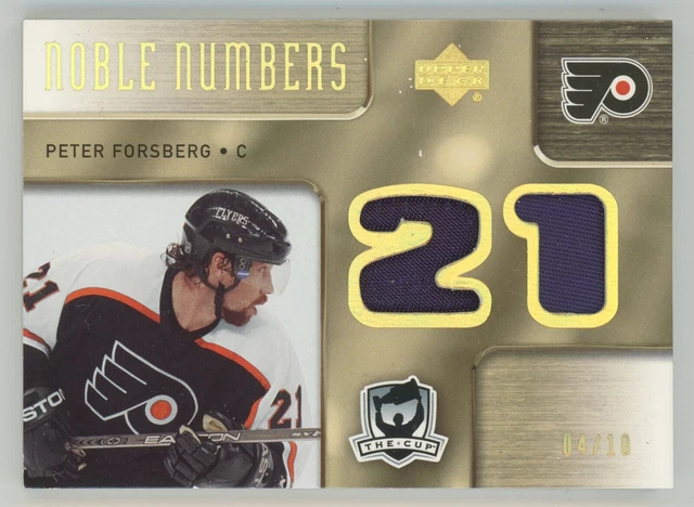 2005-06 Upper Deck The Cup Noble Numbers Peter Forsberg Simon Gagne Patch 4/10