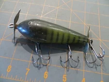 Large Vintage Cisco Kid Dual Prop Topwater- Green Perch - 4 inch body