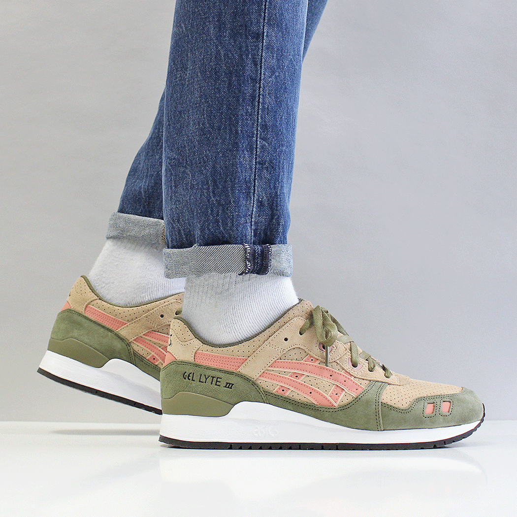 Asics Men's Gel Lyte III Suede Shoes Amberlight Cream Rose Dawn Pink Asics Men's Gel Lyte III Suede Shoes Amberlight Cream Rose Dawn Pink