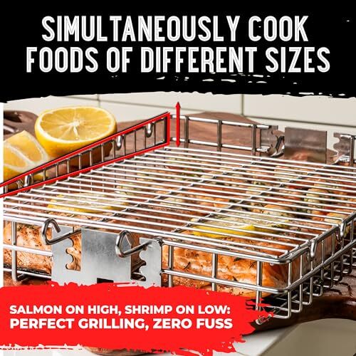 Adjustable Grill Basket Barbecue Bbq Grilling Stainless Steel Folding Portable O - Picture 7 of 8