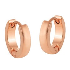 Rose Gold Titanium Anodized 316L Surgical Steel Curved Huggies Earrings