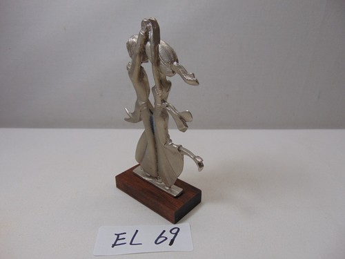 Statua Amore Vintage Made in Italy Peltro Artigianale Coppia Danzante DIE D.I.E 6" - Foto 5 di 11