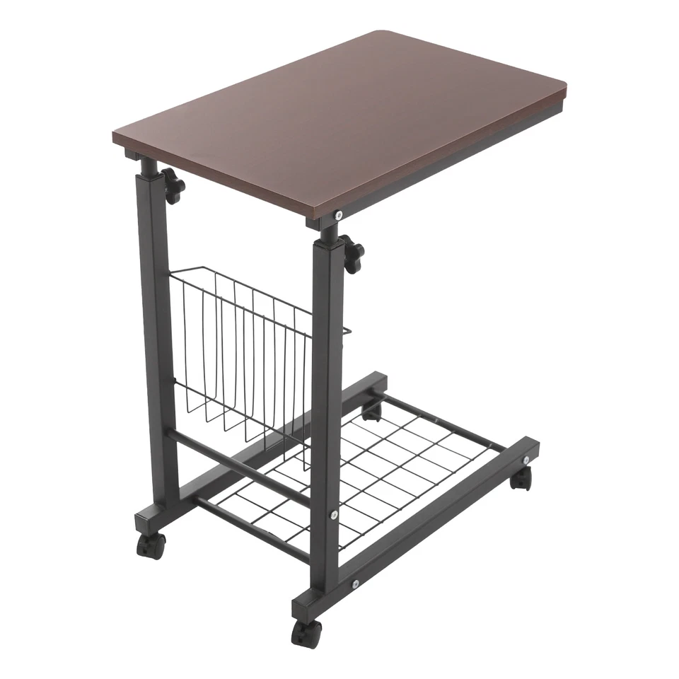 Mesa auxiliar cama ajustable, mesa auxiliar con ruedas, mesa auxiliar móvil independiente Foto 2 de 4