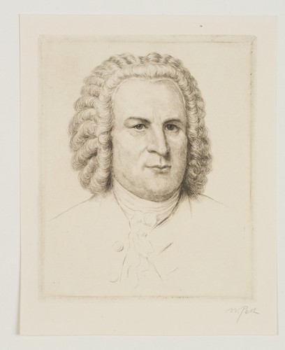 W. PECH (*1911), Porträt J. S. Bach (1685-1750), Kaltnadelradierung Moderne - Bild 2 von 4