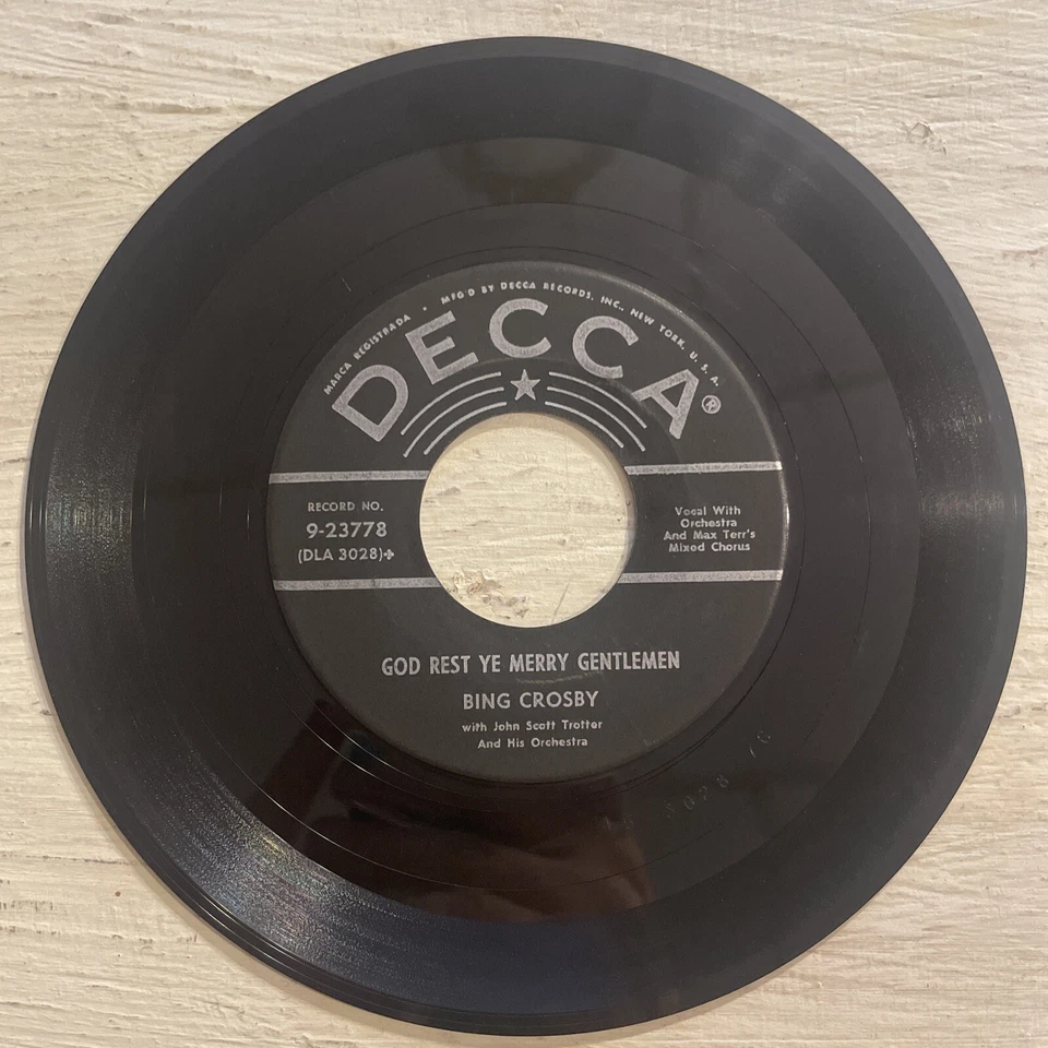 Bing Crosby White Christmas / God Rest Ye Merry Gentlemen 7” 45 Decca VG+!!!! - Image 4 of 4