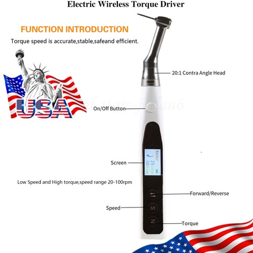 Dental Electric Torque Wrench Tip 360° Cordless Endodontic Implant Handpiece USA - Picture 10 of 19