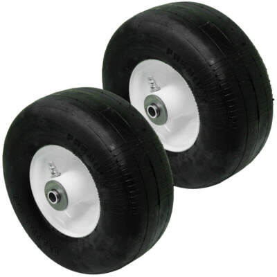 (2) Flat Free Solid Tire Front Caster Wheel 9x3.50-4 For John Deere AM115510