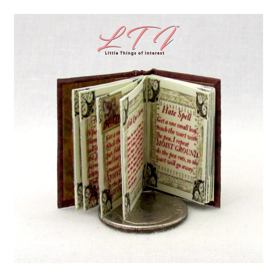 Libro ilustrado legible en miniatura escala 1:12 HOCUS POCUS LIBRO DE HECHIZOS Foto 3 de 4
