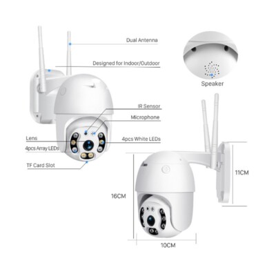 INN® Caméra IP Sans fil Extérieur Caméra de Sécurité Wifi nuit-jour