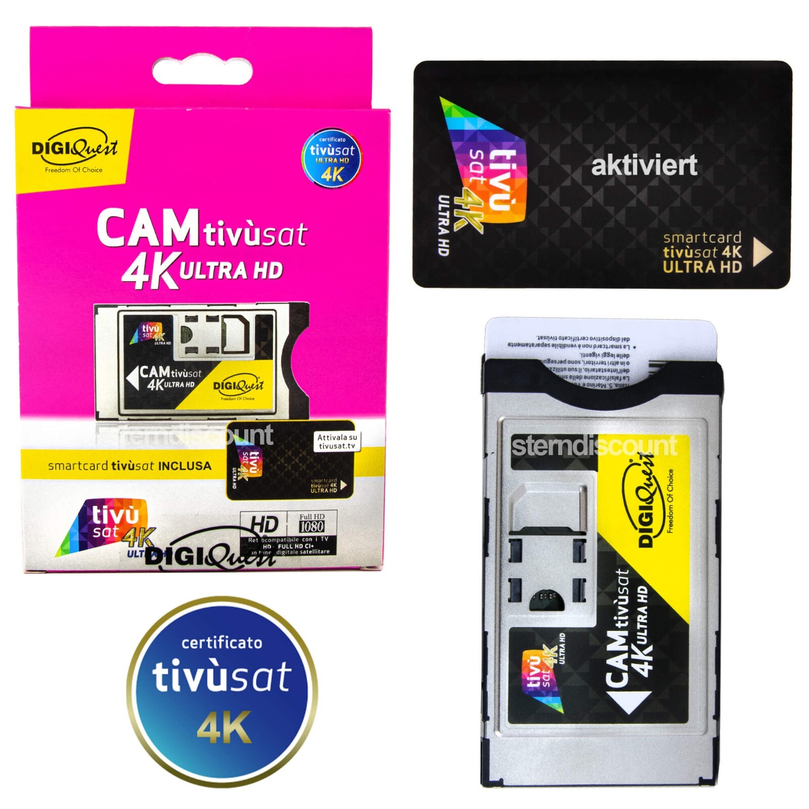 CAM Tivusat 4K Aktivierte Smartcard CI Modul Karte RAI Mediaset cam-tivusat-4k-aktivierte-smartcard-ci-modul-karte-rai-mediaset