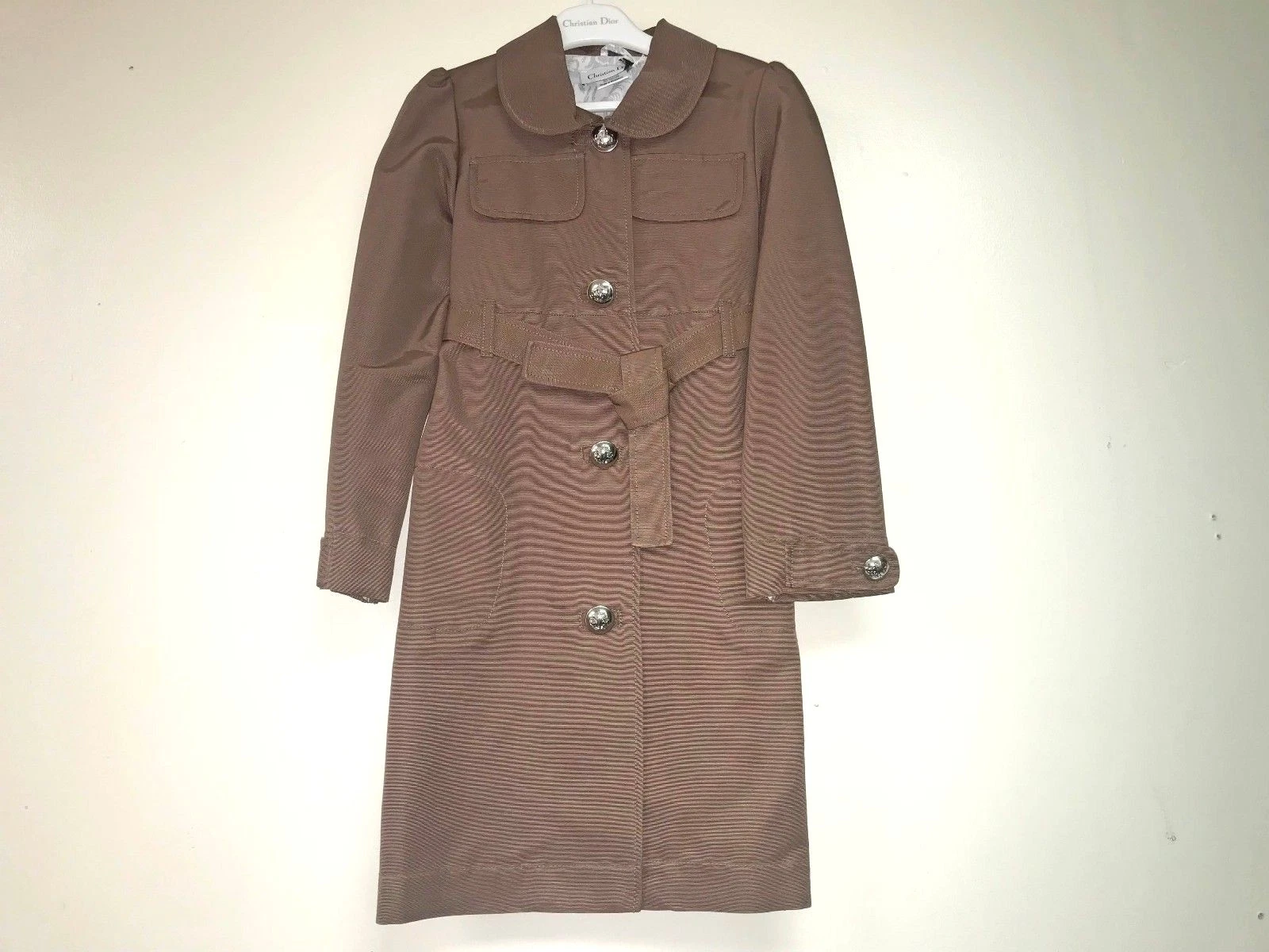 VESTE LONGUE CEINTURE Dior neuve filles enfants avec GRANDS BOUTONS MANTEAU taille : 10 RTL Q34