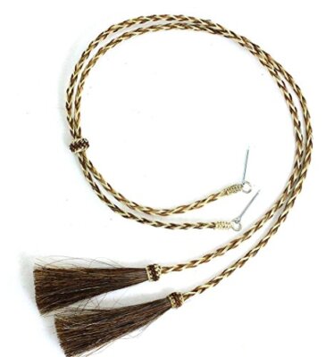M & F Western Braided Stampede String with Tassel Rust