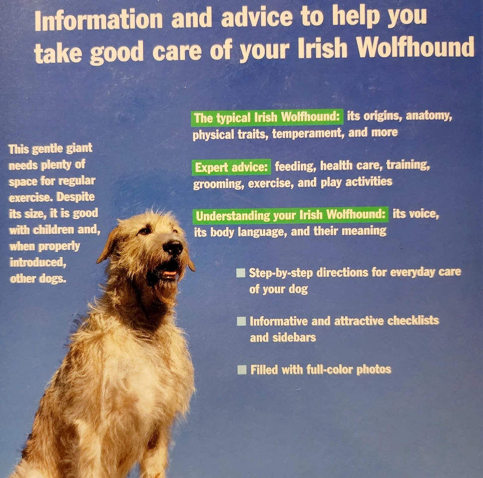 2005 Irish Wolfhounds Complete Dog Owner Manual 1st Edition Pets Paperback C83 - Image 4 of 4