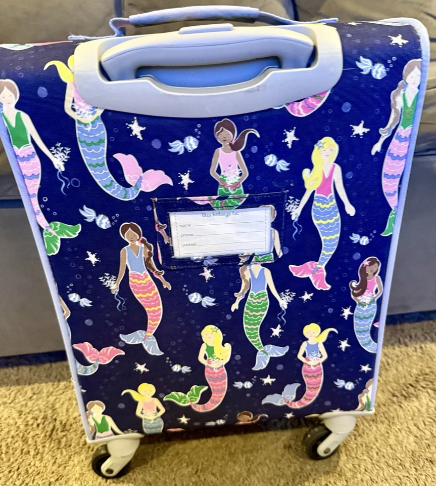 Pottery Barn Kids Mackenzie Mermaid Rolling Luggage Suitcase No Personalization - Image 3 of 4