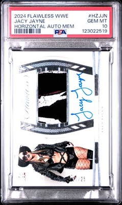 2024 Panini Flawless WWE Jacy Jayne Patch Auto Horizontal /25 PSA 10! POP 1