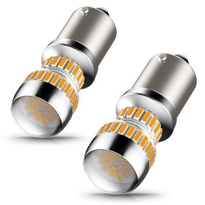 2Pcs 1156 BA15S LED Car Bulbs Amber Orange Turn Signal Light Lamps P21W 12V DC