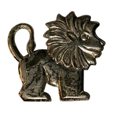 VINTAGE STERLING SILVER LION BROOCH / PIN - 10 grams 