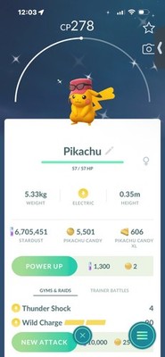 Pokemon Go Shiny Pikachu Wearing Calem s Red Hat ( Go Fest 2026 )