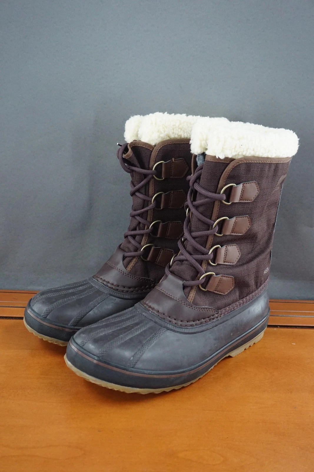 Sorel 1964 Pac Boots Mens Size 8.5 Brown Nylon Snow Boot Waterproof Insulated