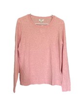 J. Crew Women's Cotton Teddie Sweater, Size Medium Pink Lightweight NWT