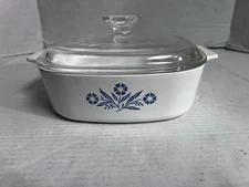 1960s Corning Ware Blue Cornflower Casserole Dish w/Lid USA