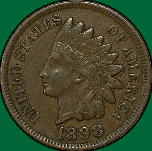 1898 Indian Head Cent Choice Extremely Fine XF+ Coin #36844