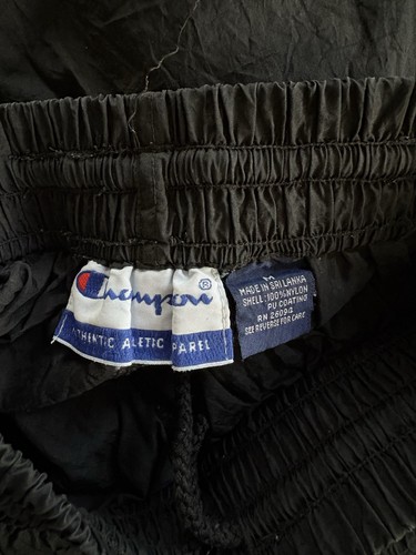 Champion **Vintage** Nylon Ankle Zip Windbreaker Joggers-Black-Women’s M - Picture 7 of 7
