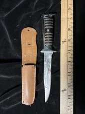 Metal Knife 5" Fixed Blade Hunting Vintage