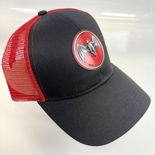 New Bacardi Rum Hat Bat Logo Rubber Red Black Snapback Mesh Trucker Baseball