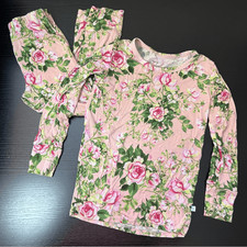 Posh Peanut Girl  s Pink Floral Bamboo Pajama Set 5T
