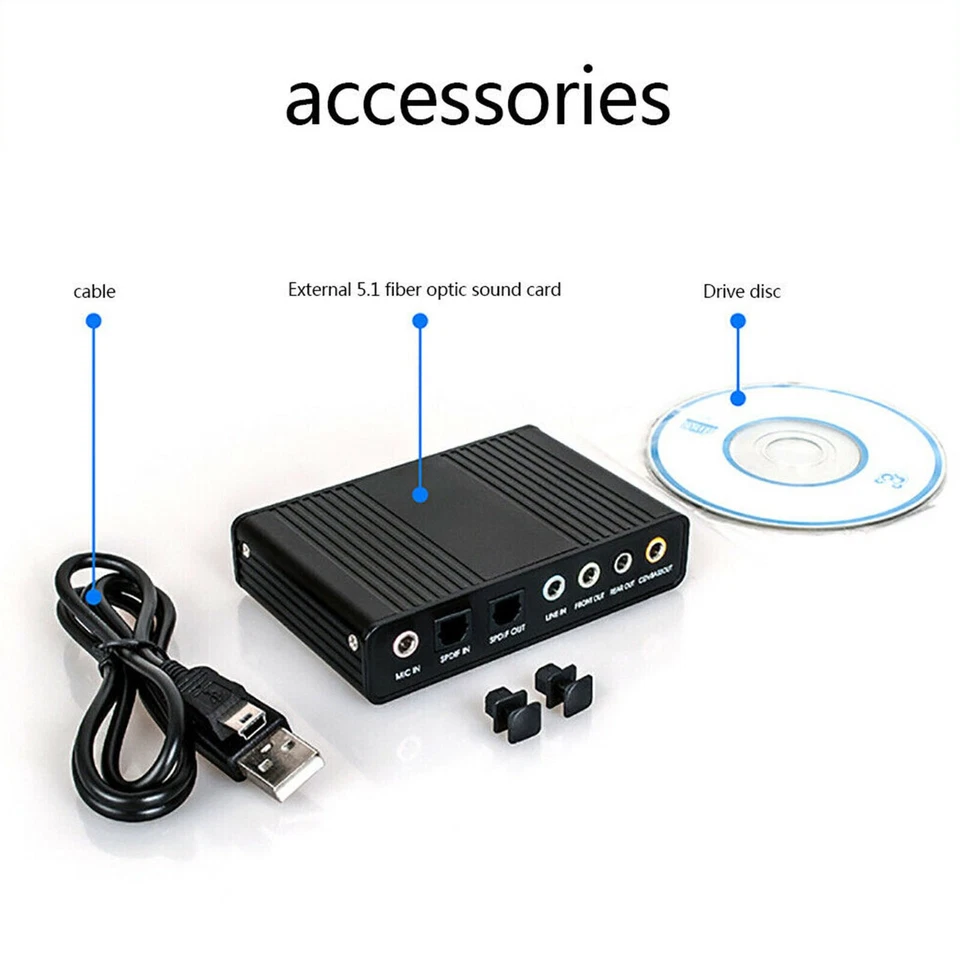 Optical External 6 Channel 5.1 Audio Output Adapter Sound Card USB SPDIF for PC - Image 4 of 4