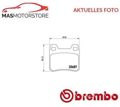 SATZ BREMSBELÄGE BREMSKLÖTZE HINTEN BREMBO P 50 007 P FÜR MERCEDES-BENZ 190