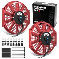 High Performace Electric Cooling Slim Radiator Fan with Mount 12 Inch Red-2Pcs