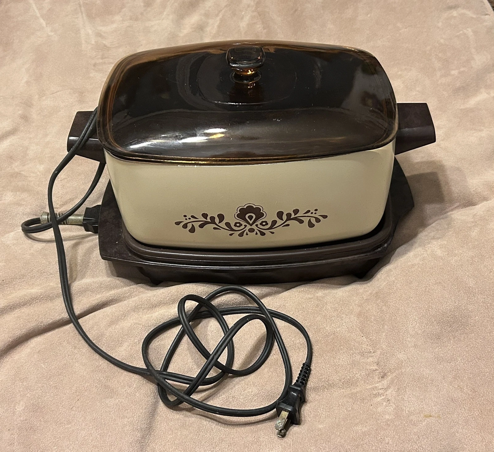 Vintage West Bend Multi Purpose Cooker 6 Quart Country Forge Griddle Slow Cooker