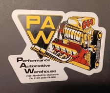 PAW Performance Automotive Warehouse Sticker New Hot Rod Speed Parts NHRA Drags