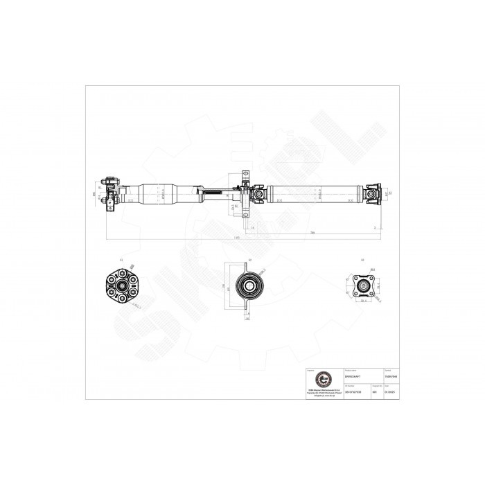 Cardan arrière BMW Série 3 E90 E91 E92 arbre transmission 26107527333