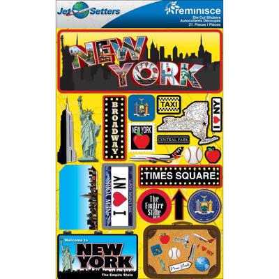 Scrapbooking Crafts Stickers 3D New York Liberty Taxi Broadway Apple Central 