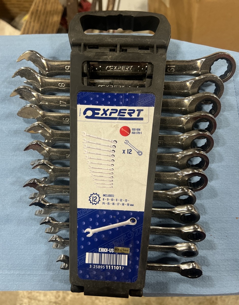EXPERT 12pc Metric Fast Ratchet Spanner Wrench Set 8-19mm E111101