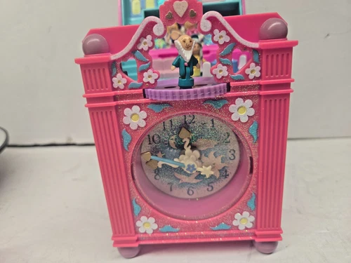 Vintage 1991 Polly Pocket Complete Works Glitter Pink Variation Clock Mr & Mrs