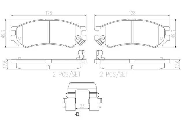 Juego de pastillas de freno de disco delanteras de cerámica Brembo P73001N Foto 4 de 4