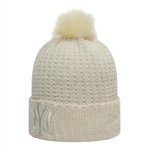 New Era NY Yankees Winter Women's Bobble Beanie Stone