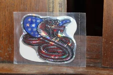 Vintage Sealed Pair of Car Decals Chroma Graphic US Flag Cobra Free US Shipping