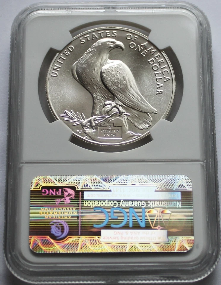 1984-P Olympics Silver Commemorative S$1 coin - NGC MS 70, Los Angeles - Image 2 of 2