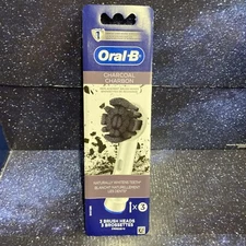 Oral-B Charcoal Infused Replacement Tooth Brush 3 Heads Whitening New