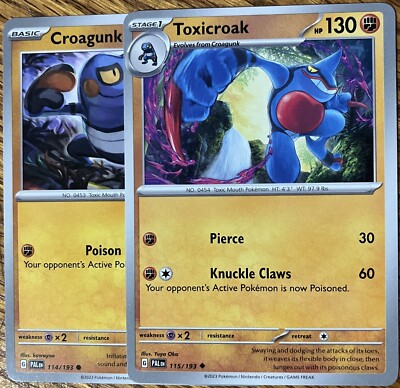 Croagunk 114/193, Toxicroak 115/193 - Evo Line - Paldea Evolved - Read ...